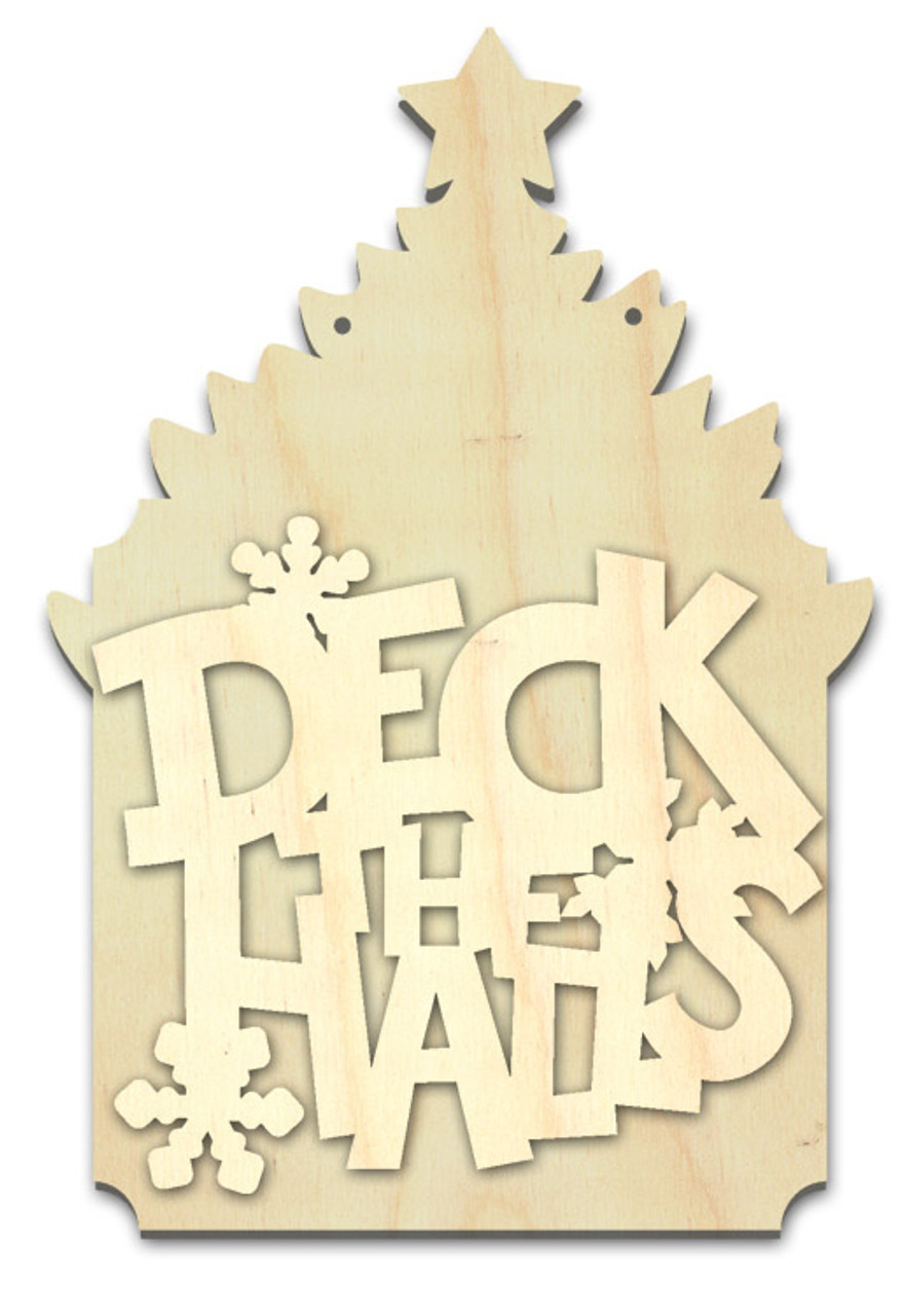 Deck the Halls Multipart Word Surface - Ornament - 3 3/4" x 5 1/2"