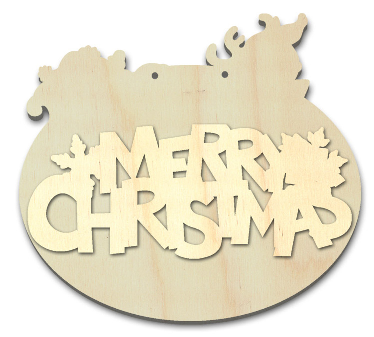 Merry Christmas Multipart Word Surface - Ornament - 4" x 3 1/2"