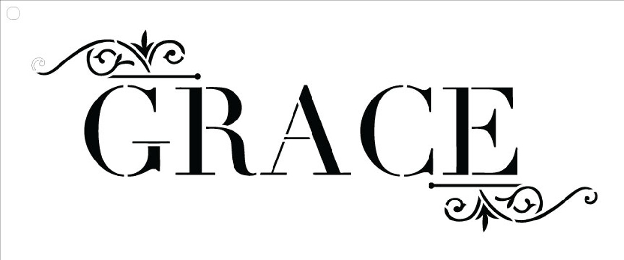 Grace - Word Art Stencil - Classic Embellished - 16" x 7"