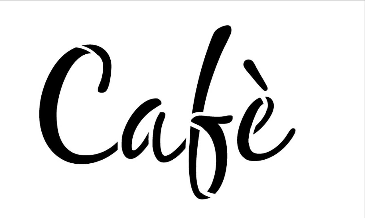 Cafe-Word Stencil  - Casual Script 5" x 3"