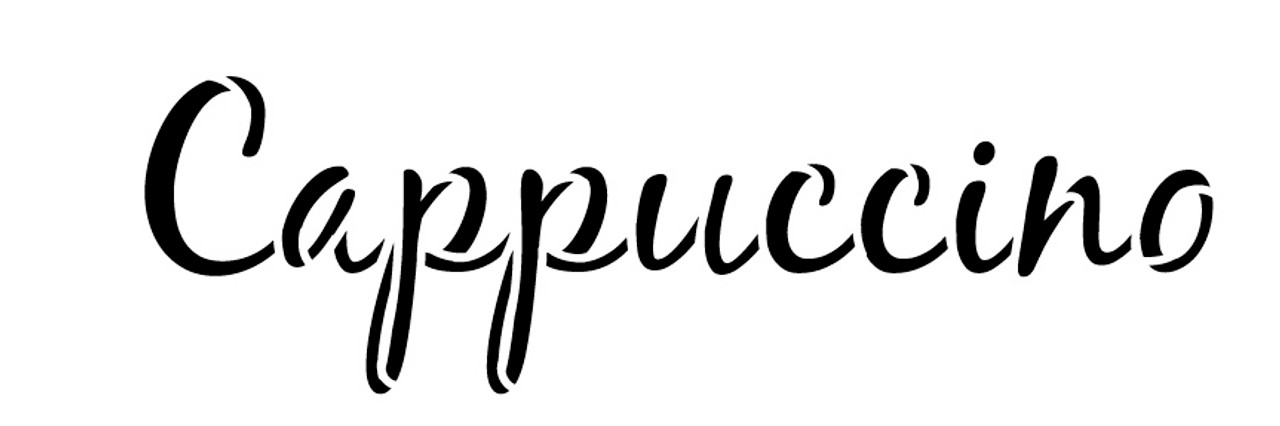 Cappuccino Word Art Stencil-Casual Script - 18" X 6"