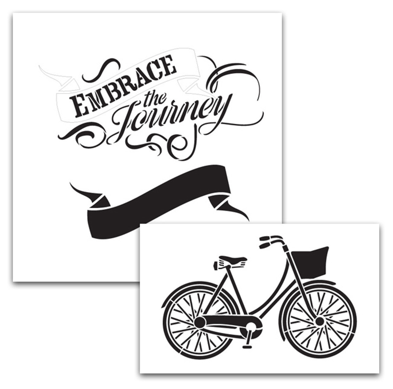Embrace The Journey Bike and Banner Stencil Set