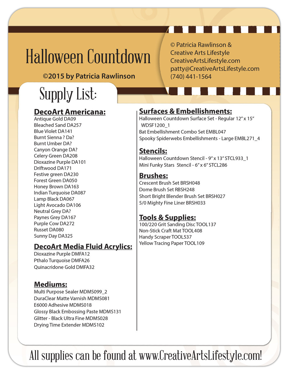 Halloween Countdown - E-Packet - Patricia Rawlinson