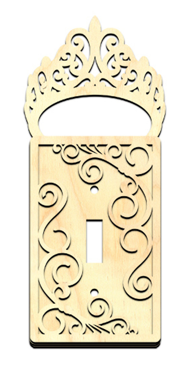 Princess Light Switch Cover with Swirls Overlay