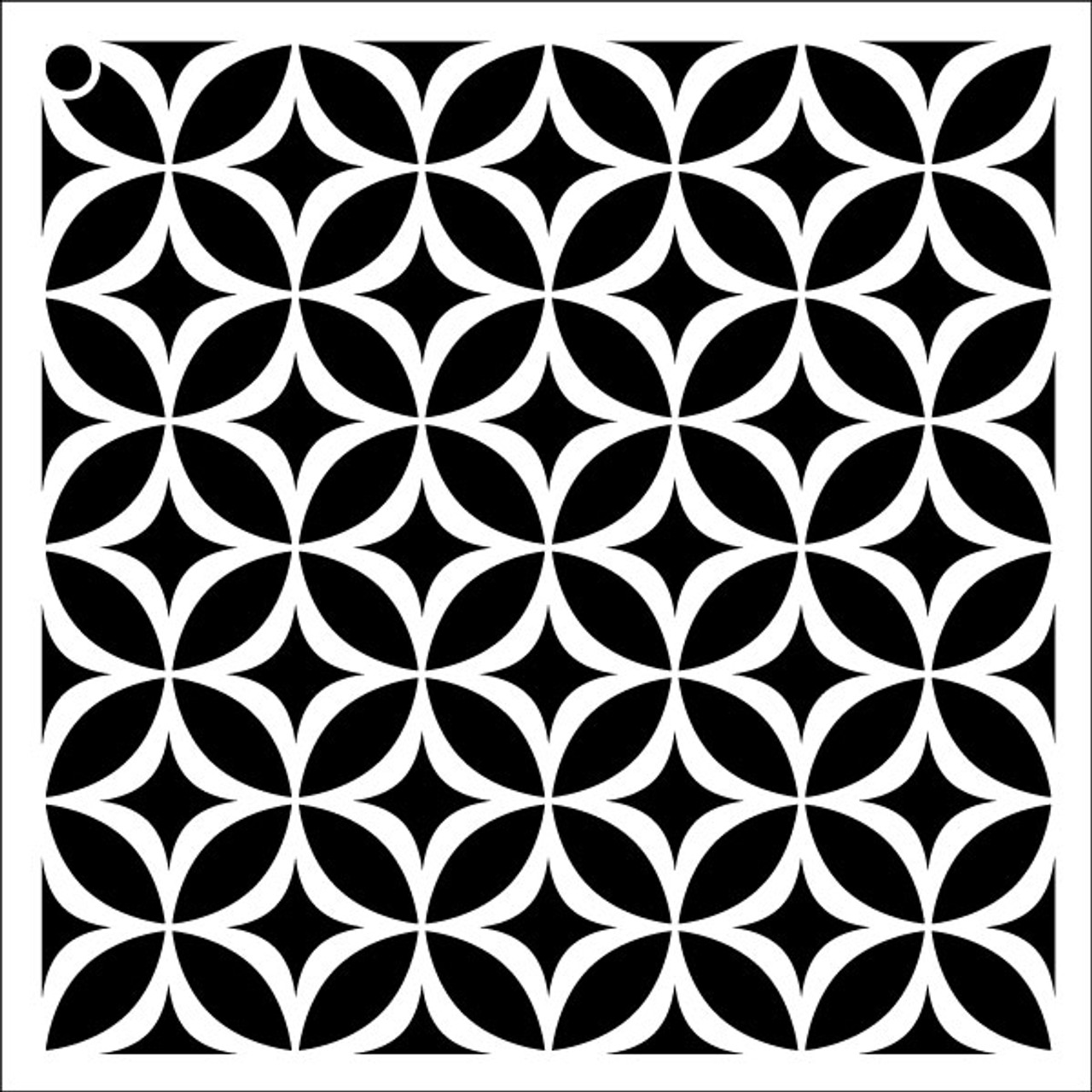 Circle Star - Repeatable Pattern Stencil - 9" x 9"