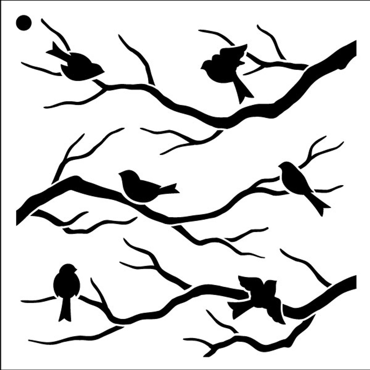 Birds & Branches - Pattern Stencil - 12" x 12"