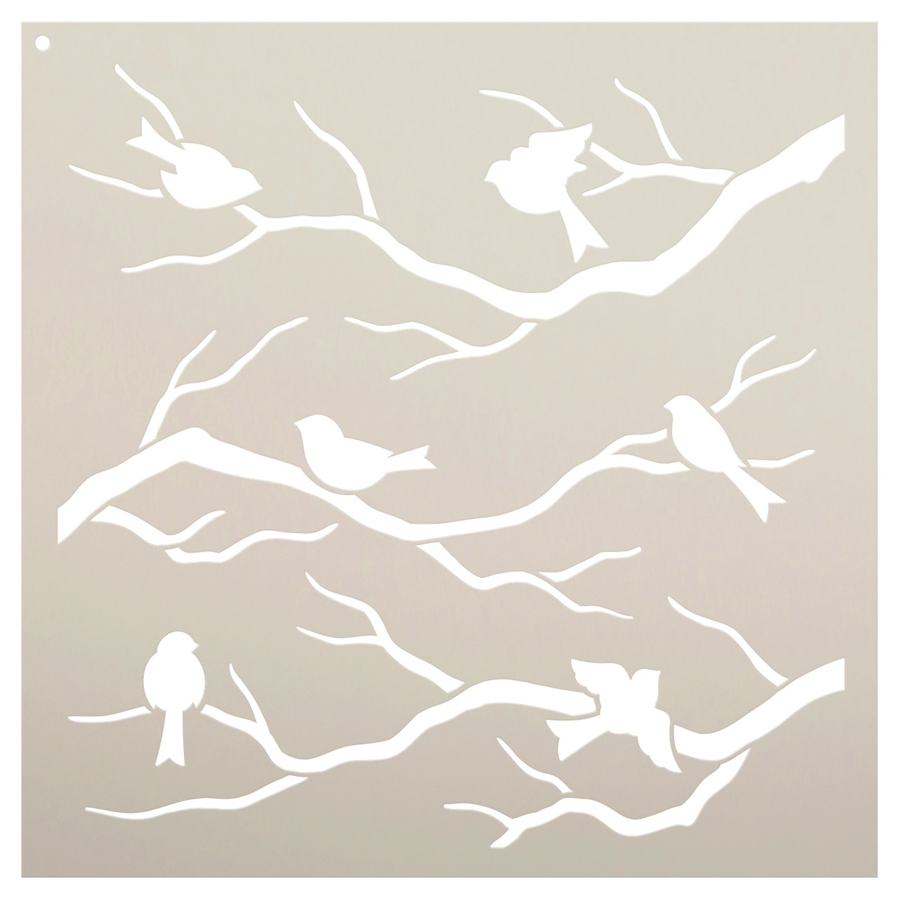 Birds & Branches - Pattern Stencil - 12" x 12"