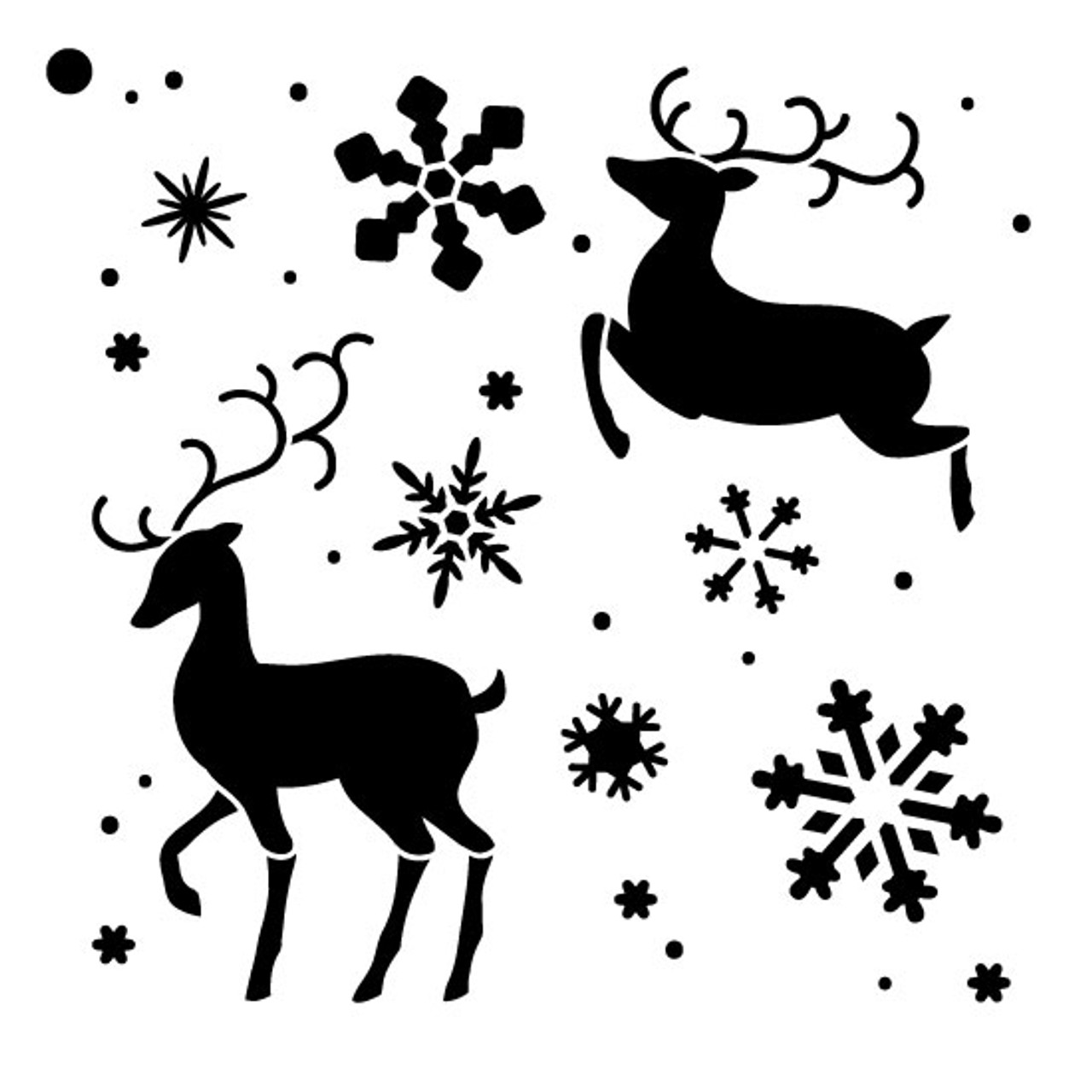 Elegant Reindeer - Pattern Stencil - 9" x 9"