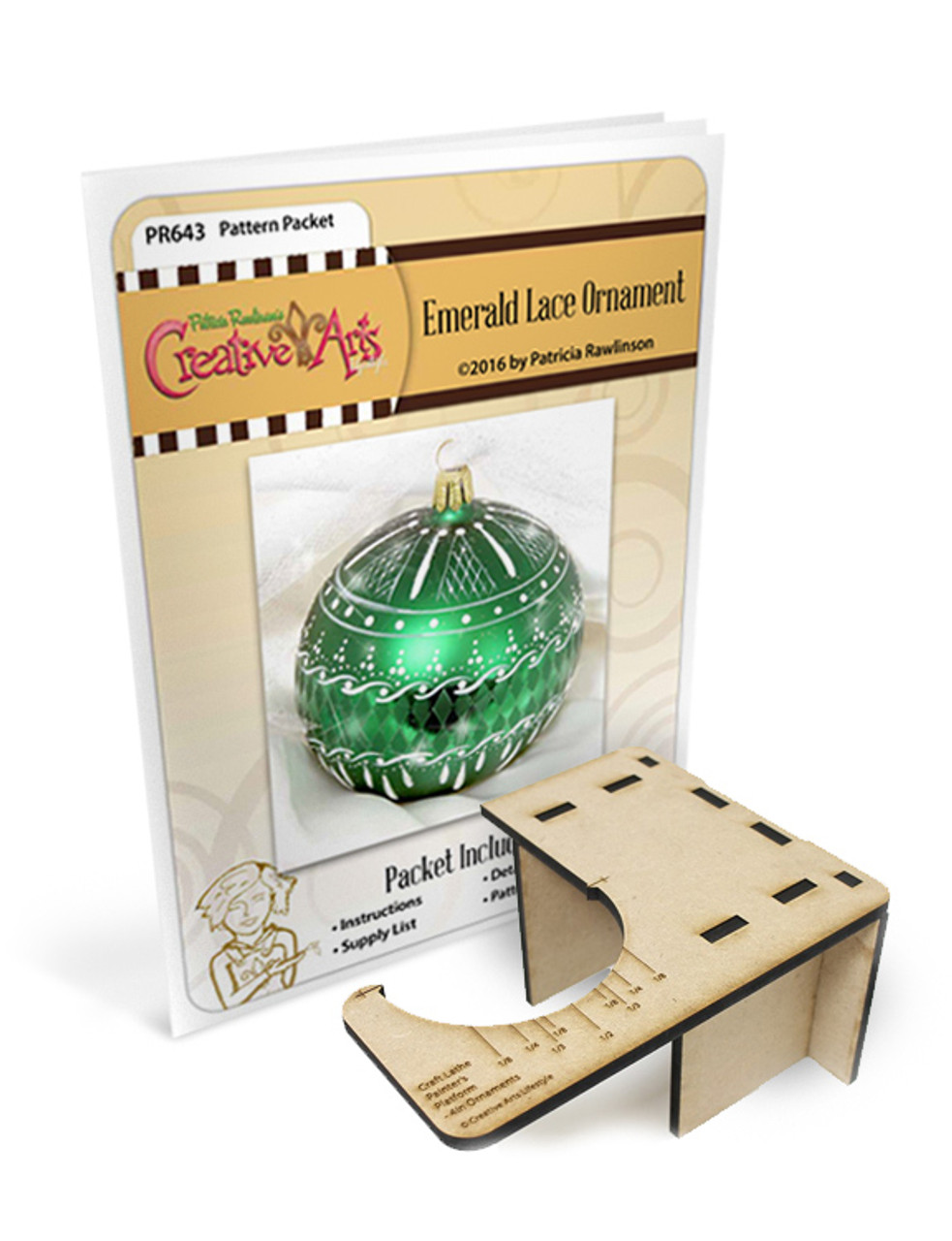 Emerald Lace Packet & Craft Lathe Painter's Platform - for 4in Ornaments