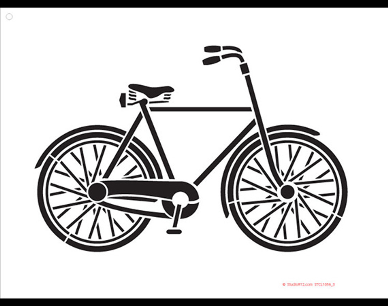 Basic Vintage Bicycle Art Stencil - 8" x 6"