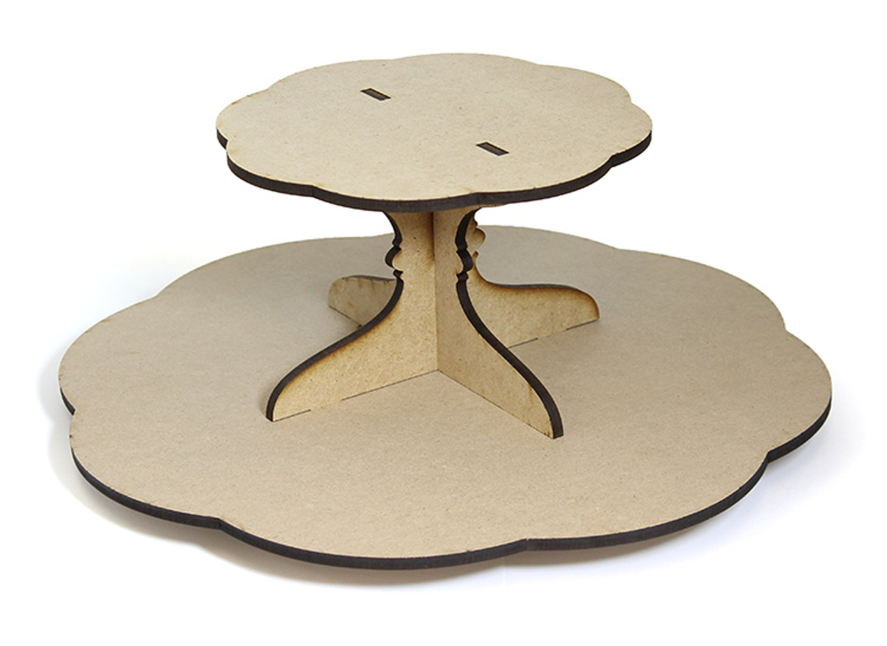 Scalloped Lazy Susan with Tier