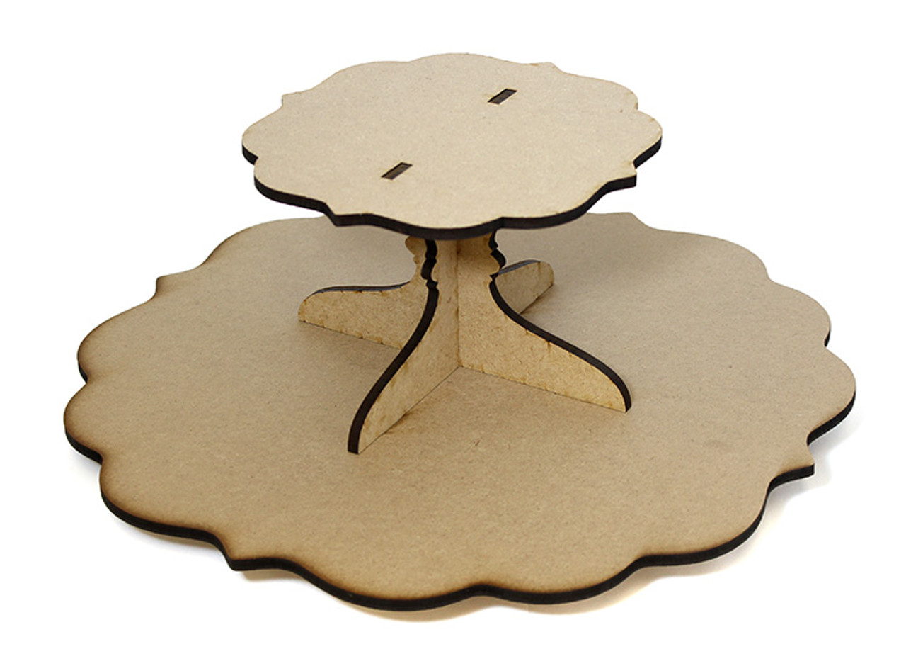 Fancy Scalloped Lazy Susan with Tier - Includes Base