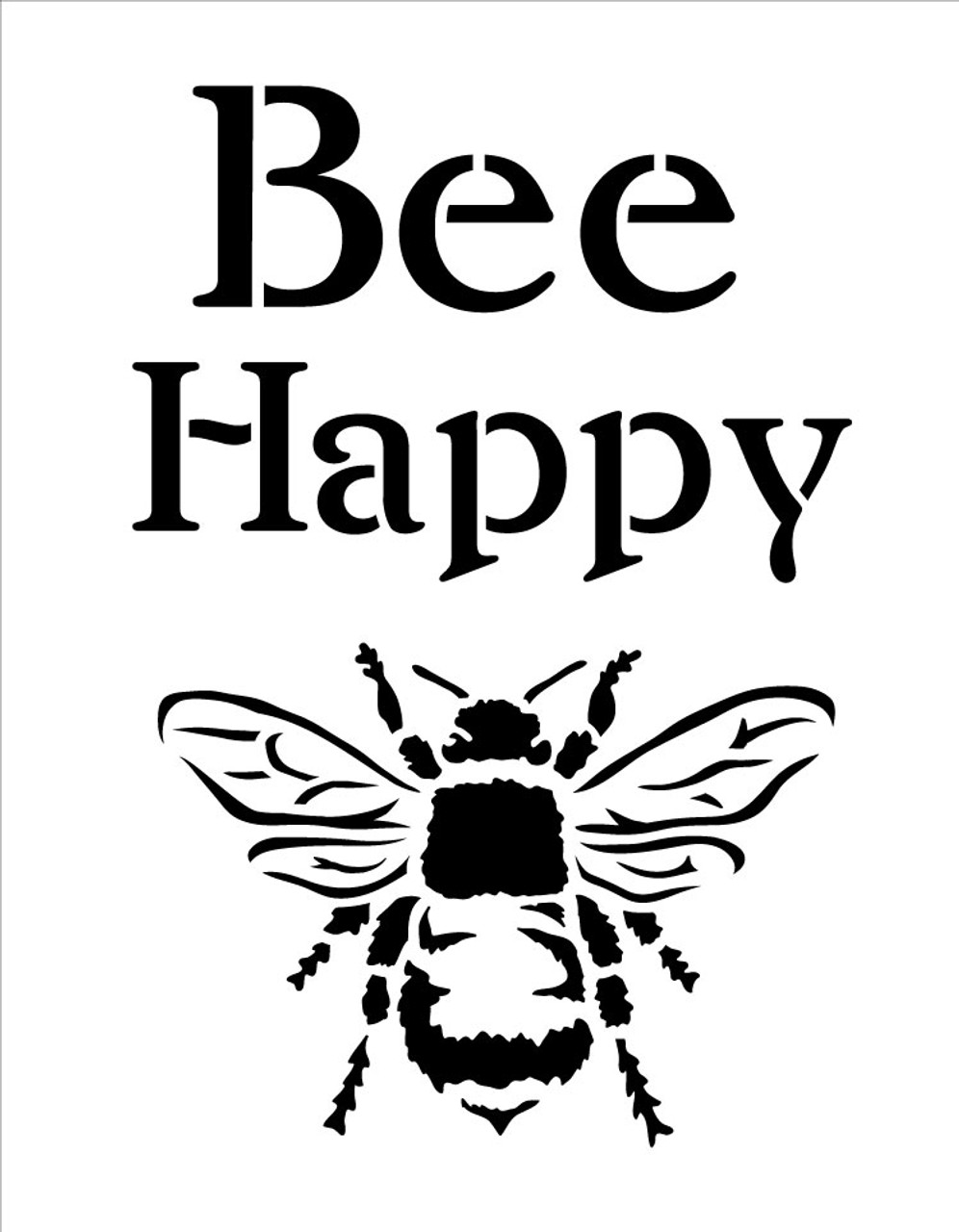 Bee Happy - Word Art Stencil - 10.5" x 13.5" - STCL1171_2