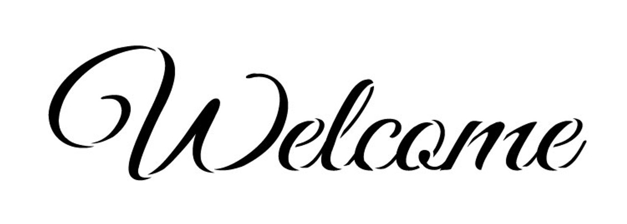 Welcome -Trendy Script - Word Stencil - 7" x 2.5" - STCL1185_1