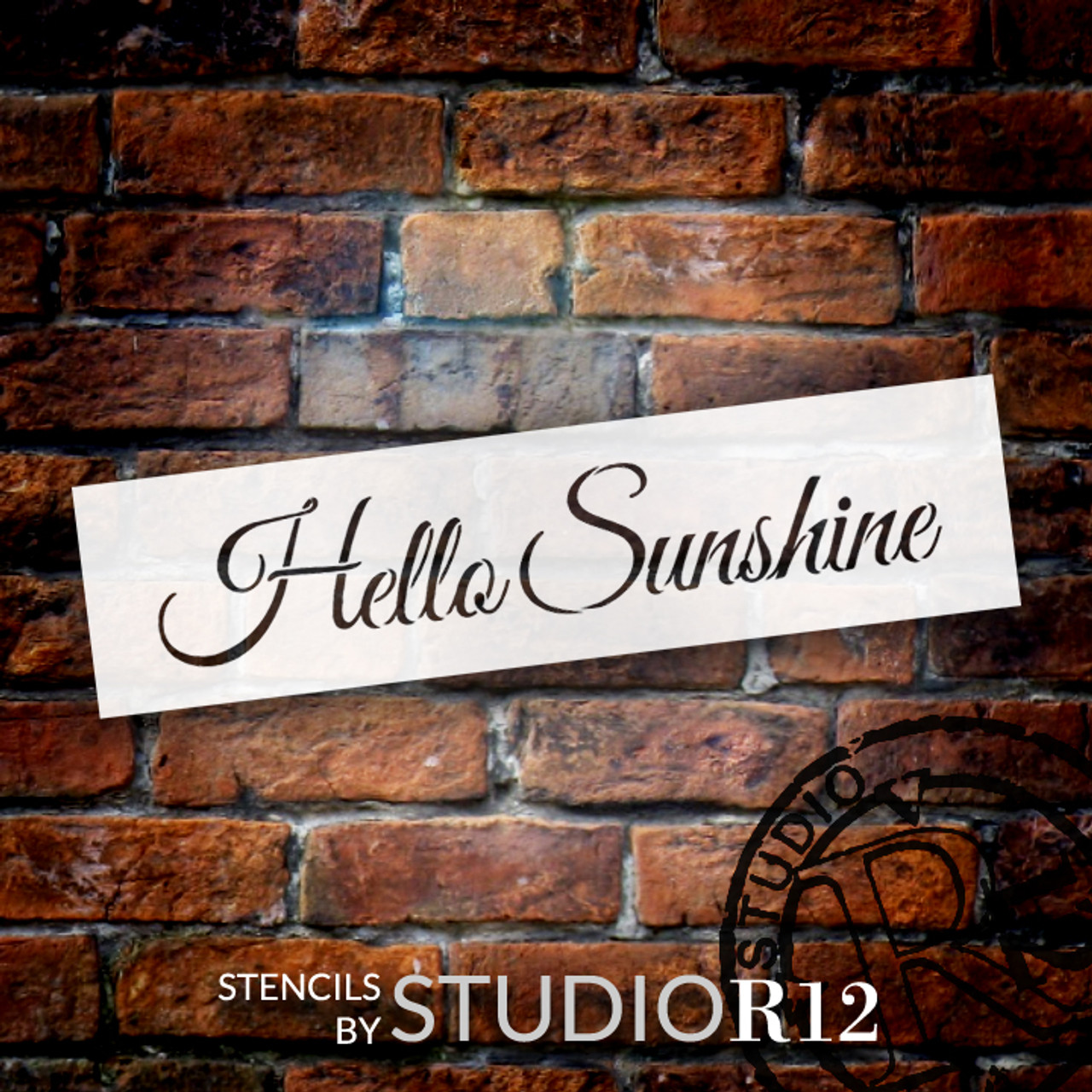 Hello Sunshine -Trendy Script - Word Stencil - 12" x 3" - STCL1188_1