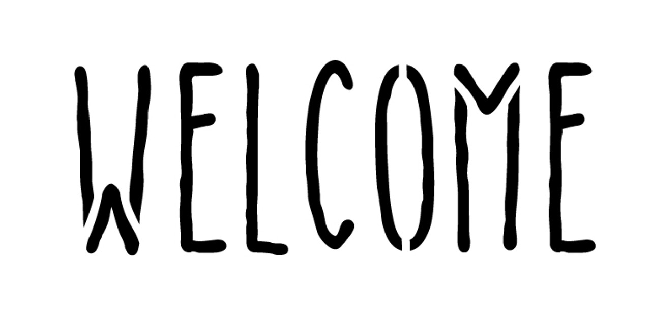 Welcome - Skinny Handwritten - Horizontal - Word Stencil -7.5" x 3.5"- STCL1197_2