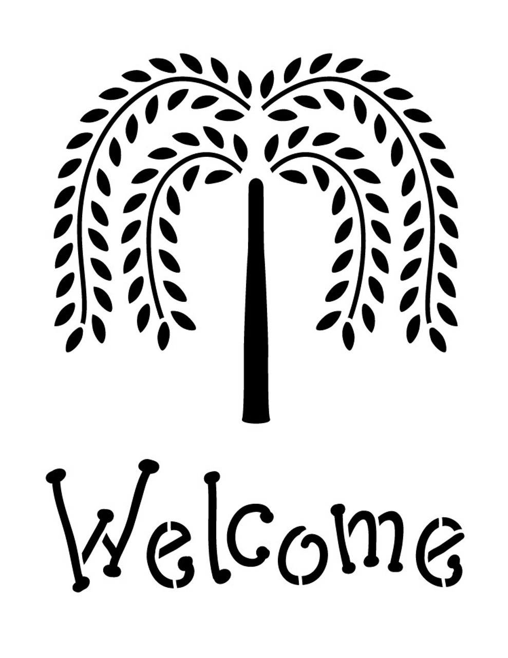 Willow Tree Welcome - Word Art Stencil - 8.5" x 11" -STCL1206_1