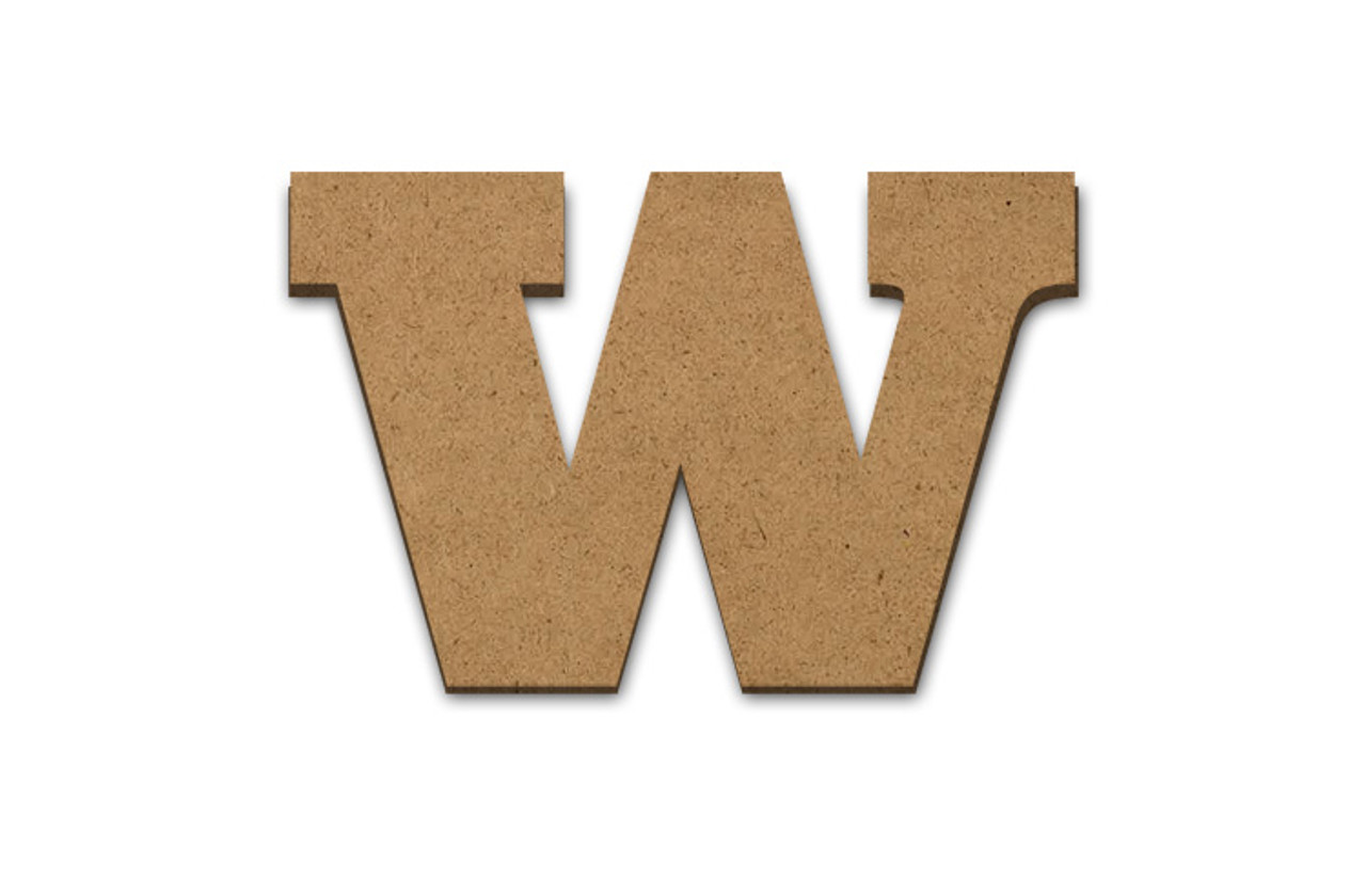 Wood Letter Surface - W - 4" x 6 1/8"