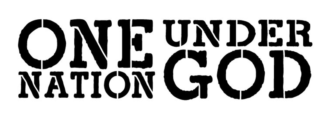 One Nation Under God - Modern Grunge - Word Stencil -  16.5" x 6" - STCL1253_2 by StudioR12