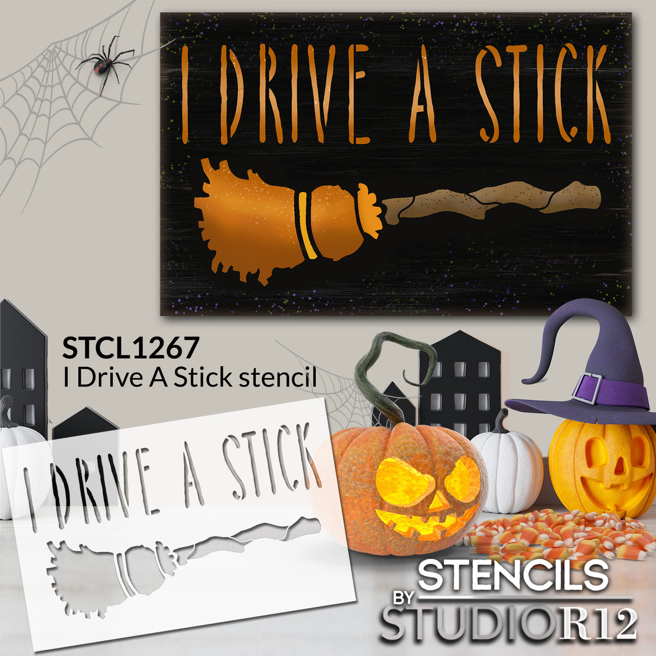 I Drive a Stick - Word Art Stencil - 14" x 9" - STCL1227_2 by StudioR12