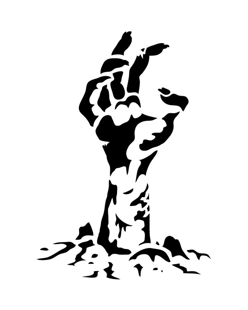 Zombie Hand - Art Stencil - 5" x 4" - STCL1282_1 by StudioR12