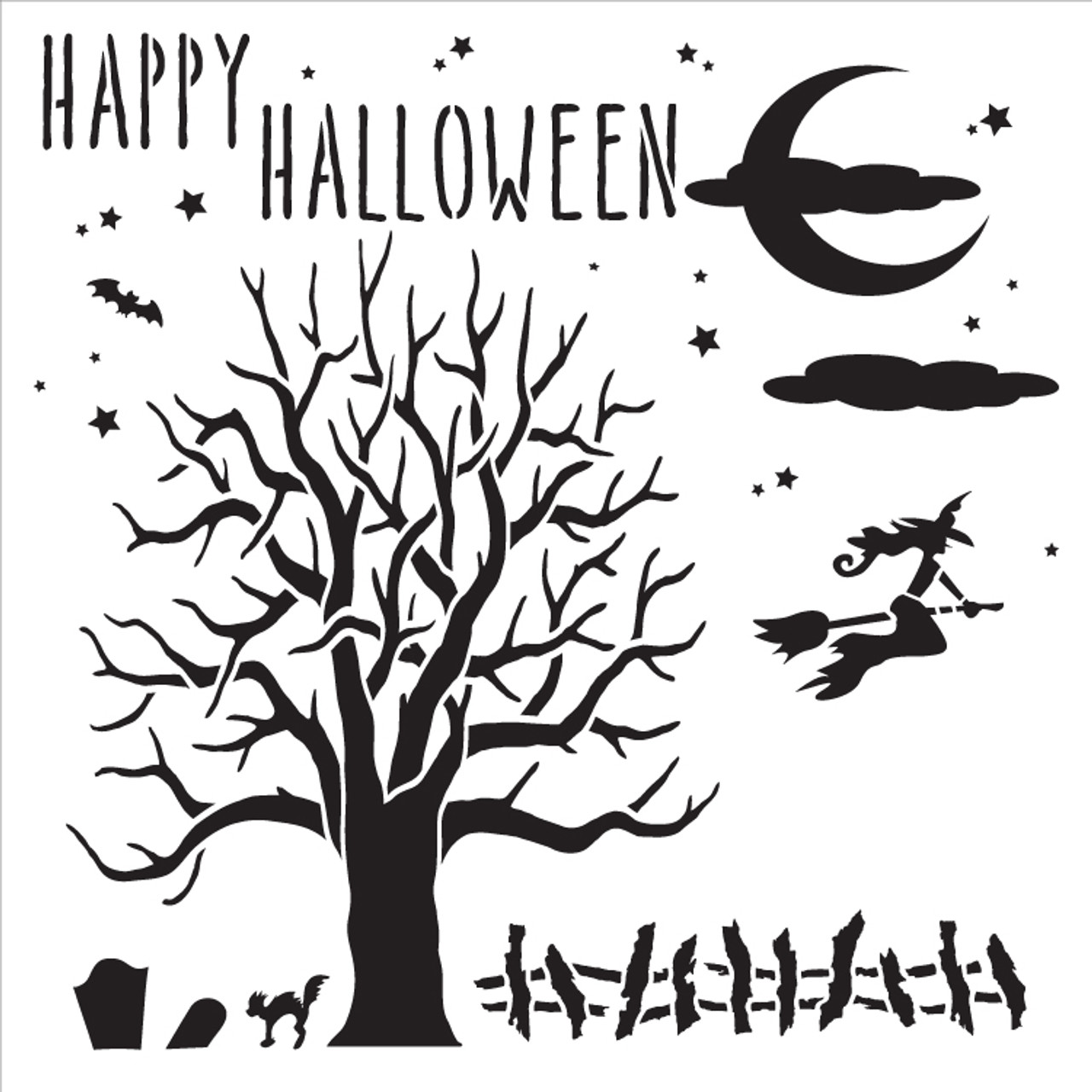 All Hallows Eve - Art Stencil - 9" x 9" - STCL1182_4