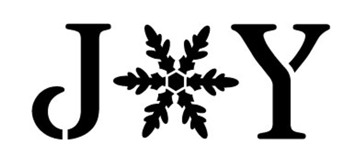 Joy - Vintage Serif w/ Snowflake -  Word Stencil - 12.5" x 5.5" - STCL1262_3 by StudioR12