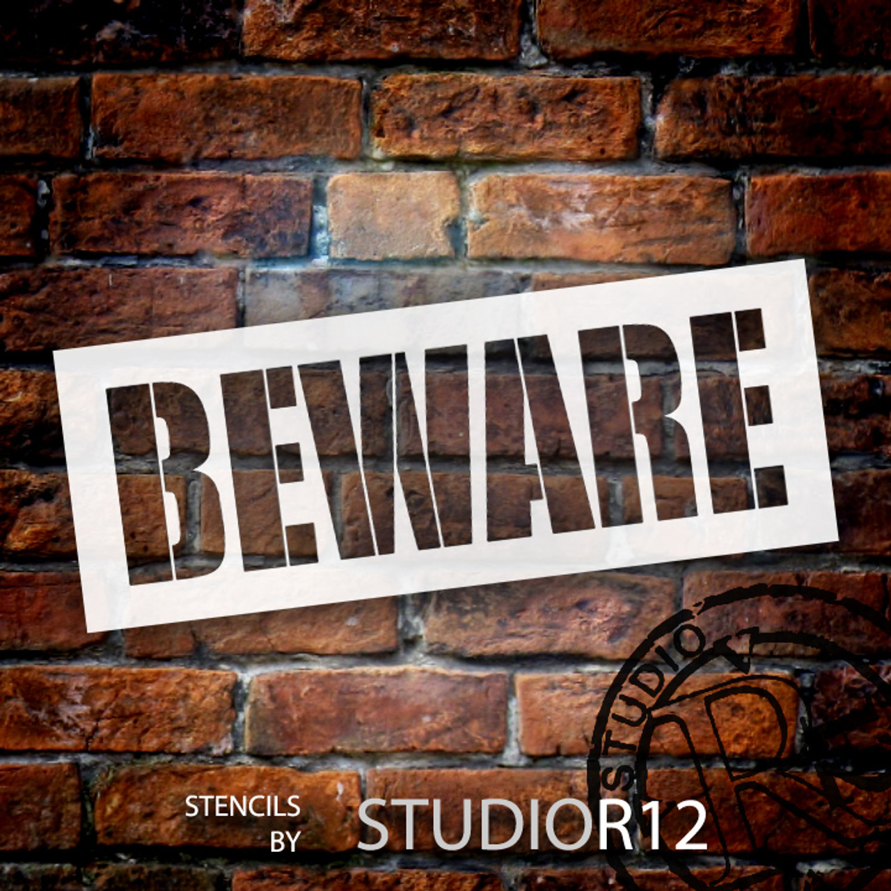 Beware - Simple Chunky - Word Stencil - 17" x 6 1/2 " - STCL1289_3 by StudioR12