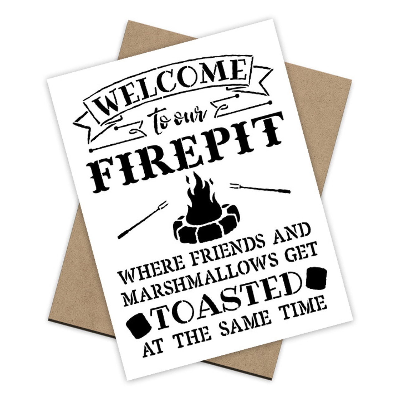 Welcome to Our Fire pit Stencil  + Surface