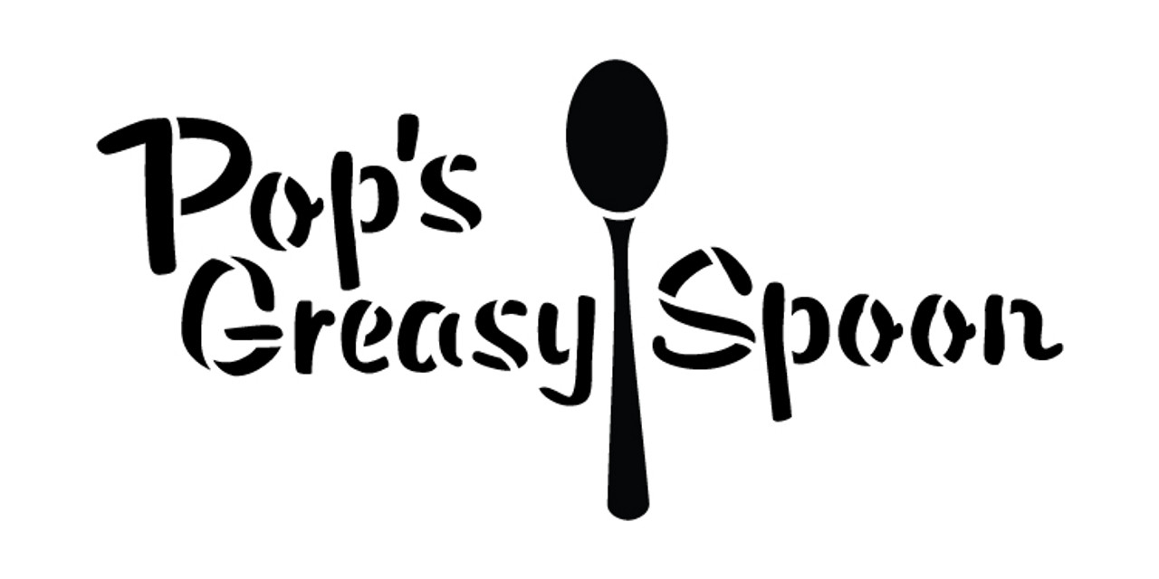 Pop's Greasy Spoon - Word Art Stencil - 13 1/2" x 6" - STCL1326_3 by StudioR12