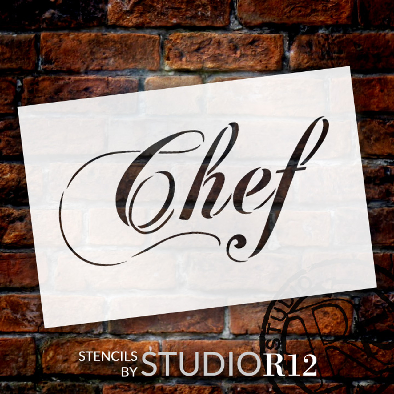 Chef - Elegant Script - Word Stencil - 18" x 10" - STCL1336_4 by StudioR12