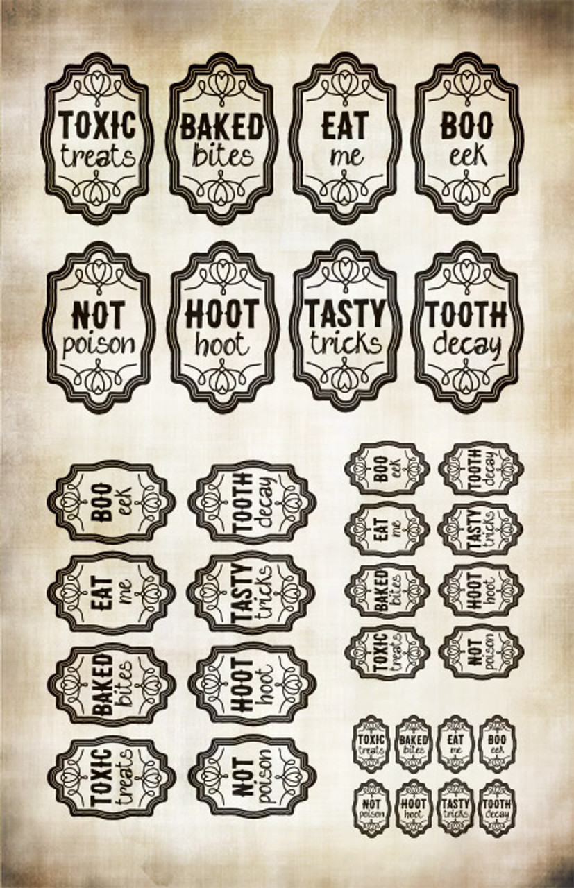 Apothecary Potion Bottle Labels - Antiqued - Collage Papers - 11x17 - CLPR303