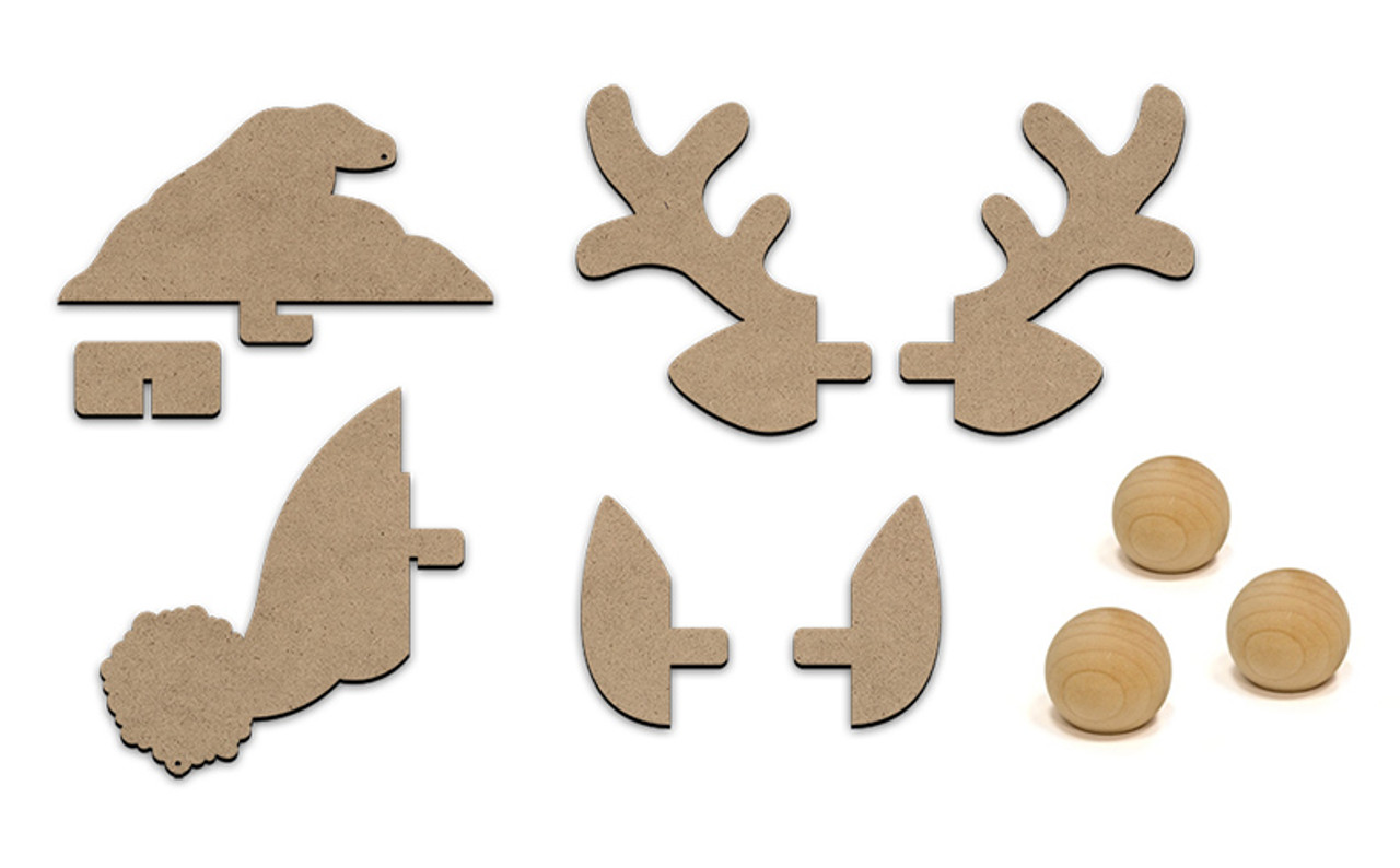 Merry Christmas Crew Wood Embellishment Set