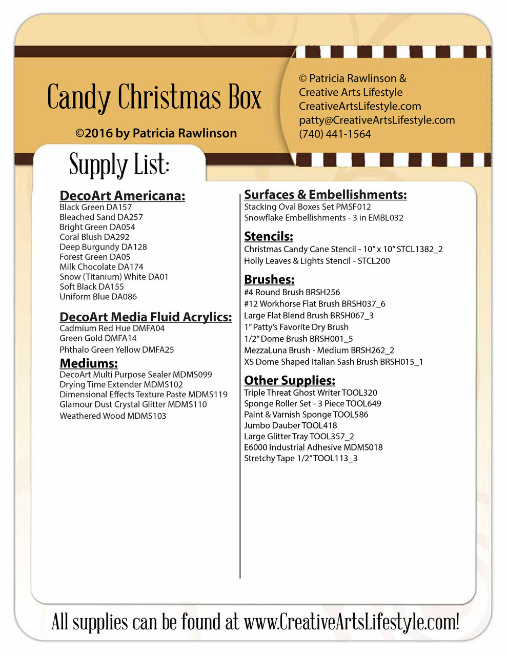 Candy Christmas Box Pattern Packet - Patricia Rawlinson