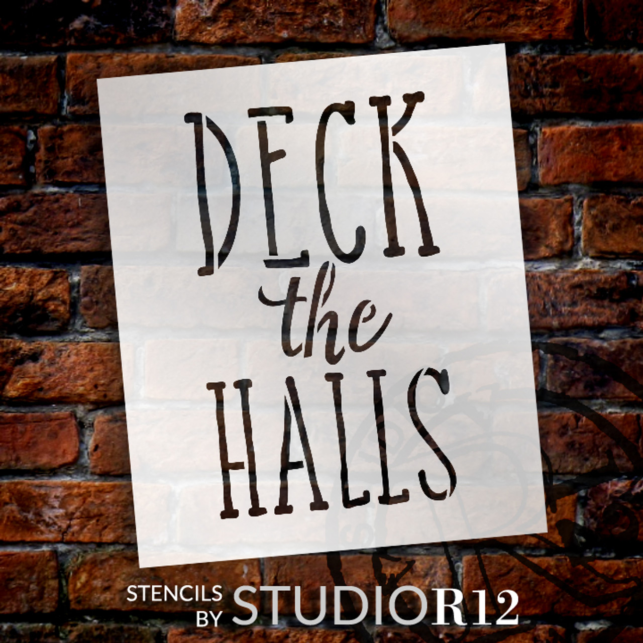 Deck the Halls - Hand-drawn Skinny - Word Stencil - 5" x  6" - STCL1404_1 by StudioR12