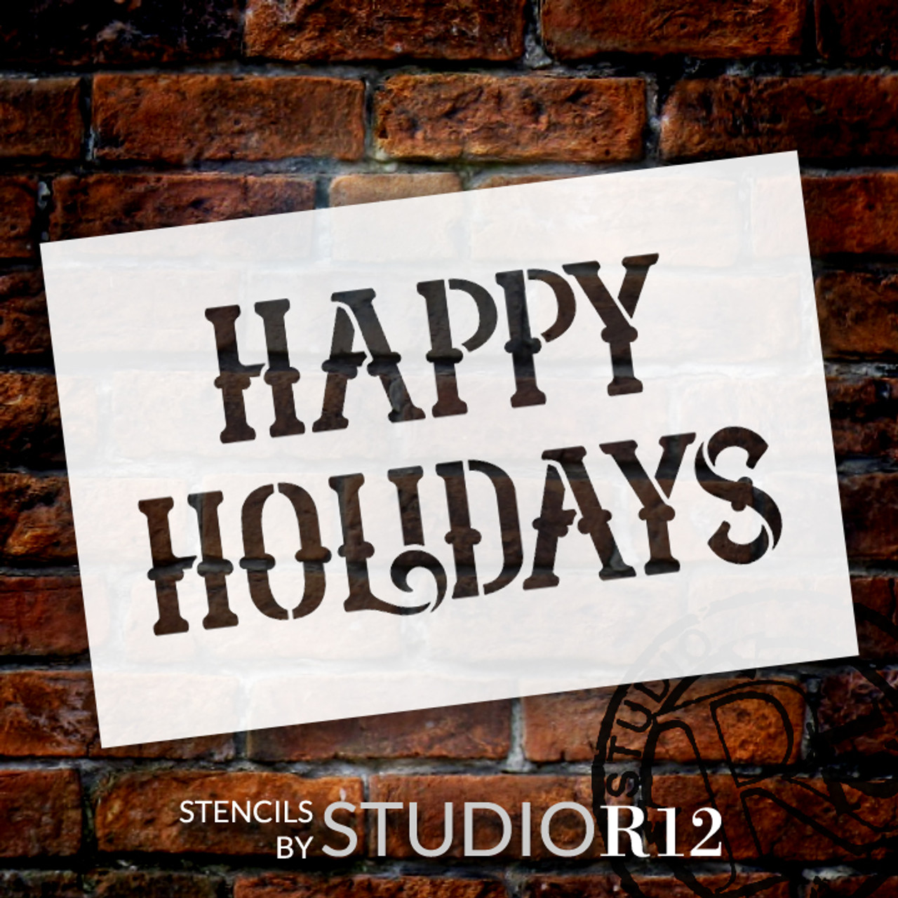 Happy Holidays - Victorian Serif - Word Stencil - 9" x  6" - STCL1405_2 by StudioR12