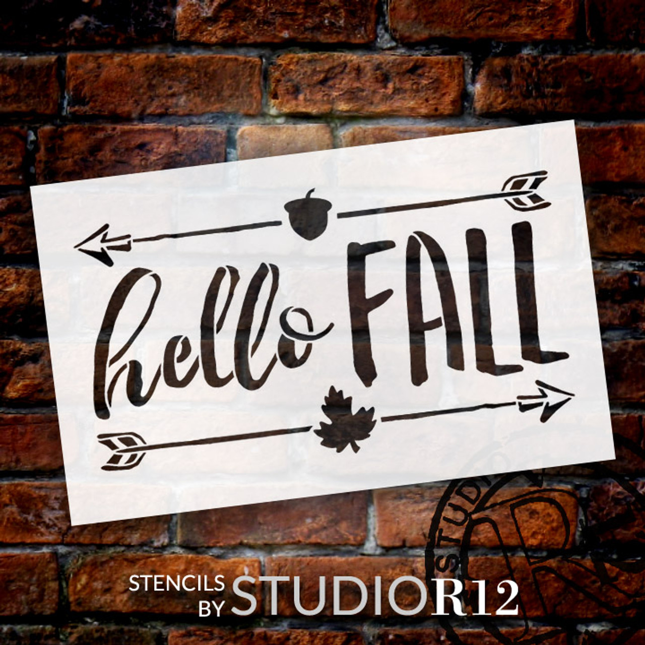 Hello Fall - Shabby Chic - Word Art Stencil - 12" x 7" - STCL1453_2 by StudioR12