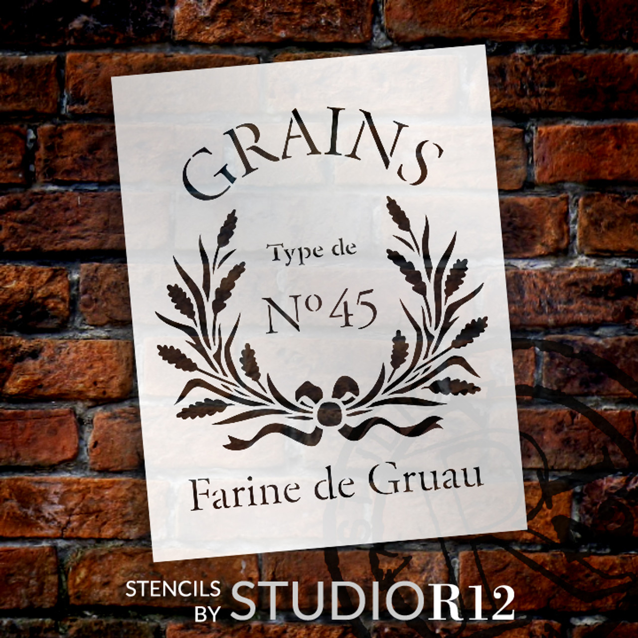Farine De Gruau - Word Art Stencil - 11 1/2" x  15" - STCL1427_2 by StudioR12