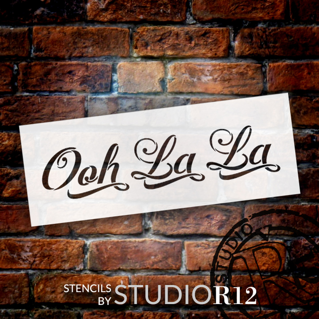 Ooh La La - Graceful Script - Word Stencil - 11" x  3.5" - STCL1416_2 by StudioR12