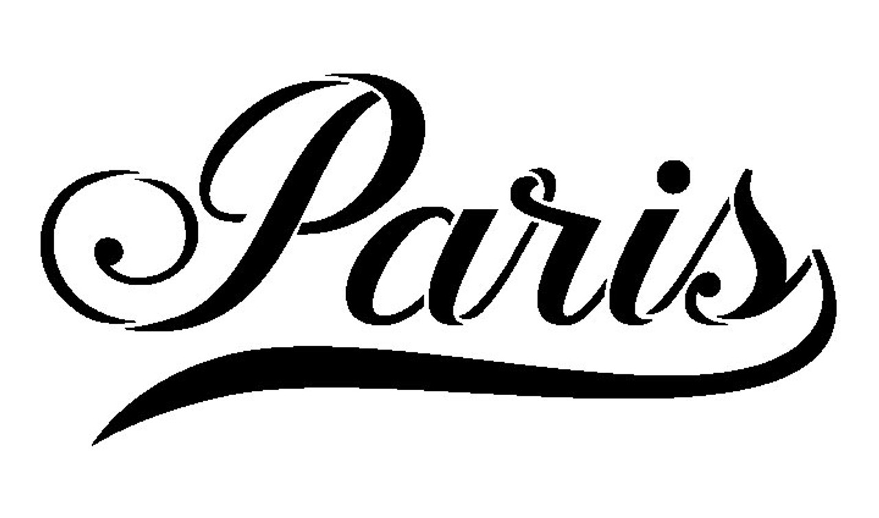 Paris - Elegant Script - Word Stencil - 7" x 4" - STCL1457_1 by StudioR12