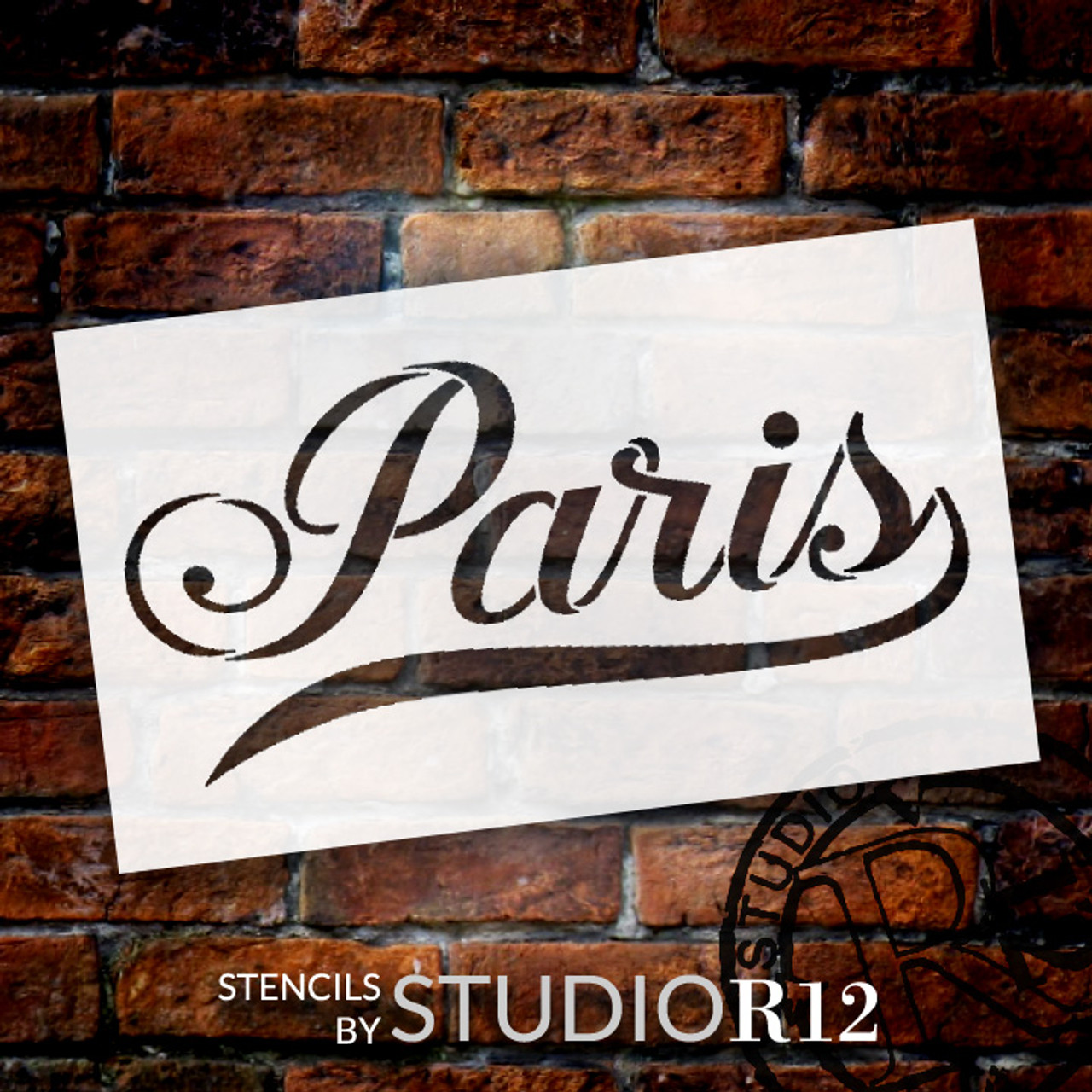 Paris - Elegant Script - Word Stencil - 12" x 7" - STCL1457_2 by StudioR12