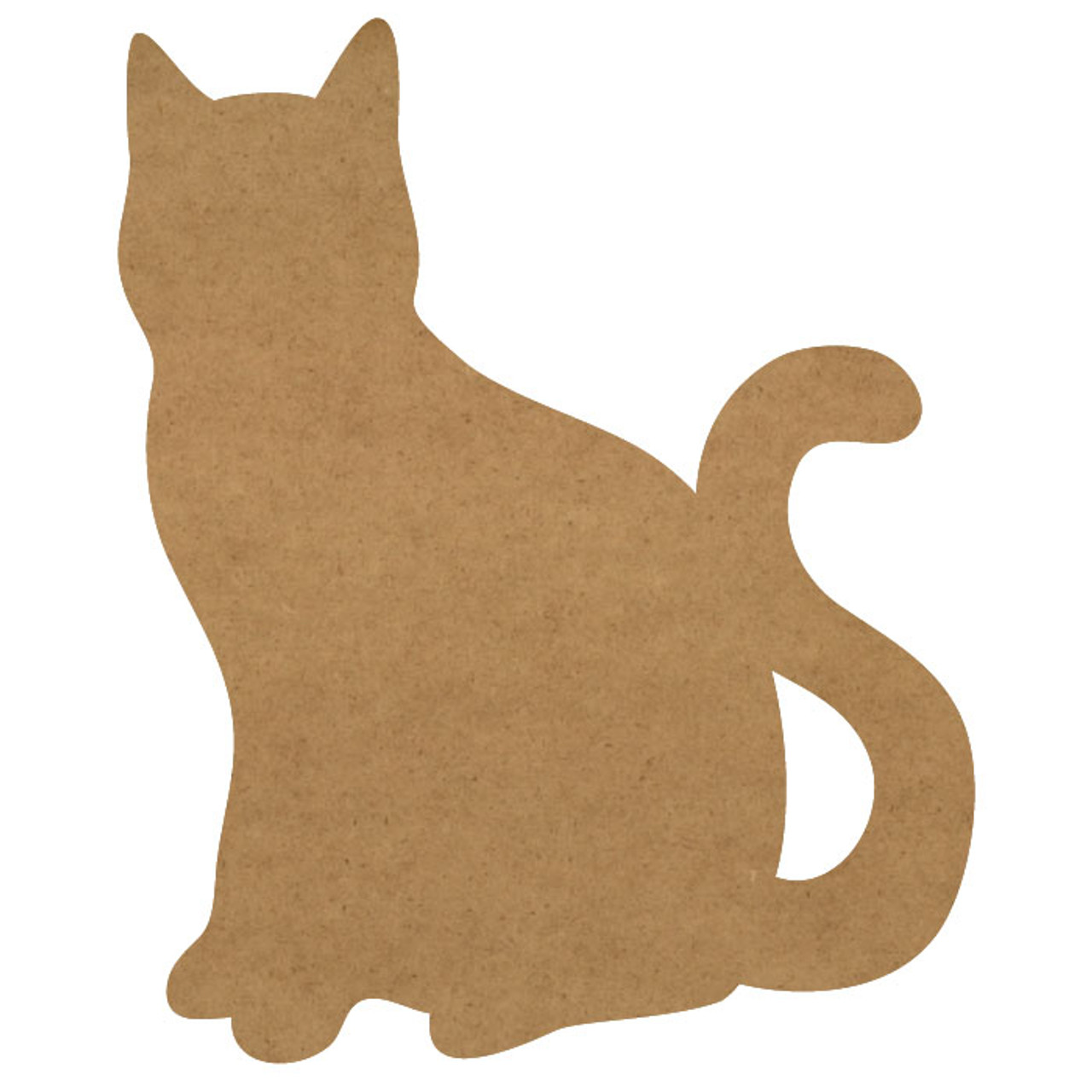 Sitting Cat Wood Embellishment Mini - 1 3/5" x 2"