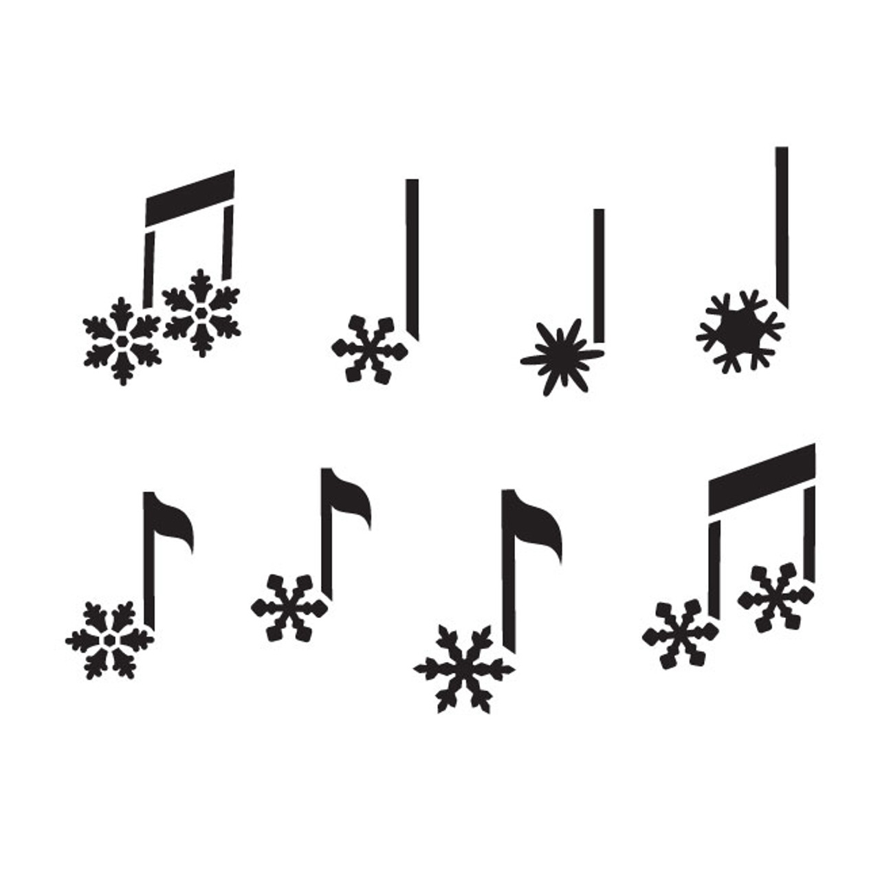 Snowflake Music Notes Art Stencil - 15" x 15" - STCL867_4 - by StudioR12