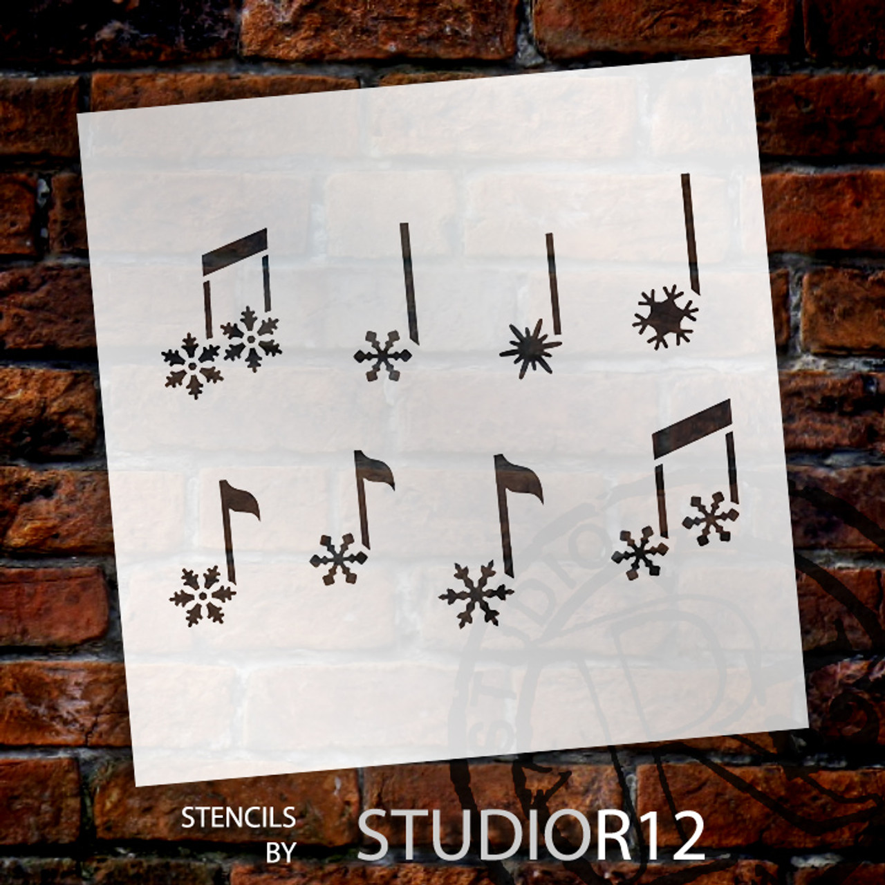Snowflake Music Notes Art Stencil - 18" x 18" - STCL867_5 - by StudioR12