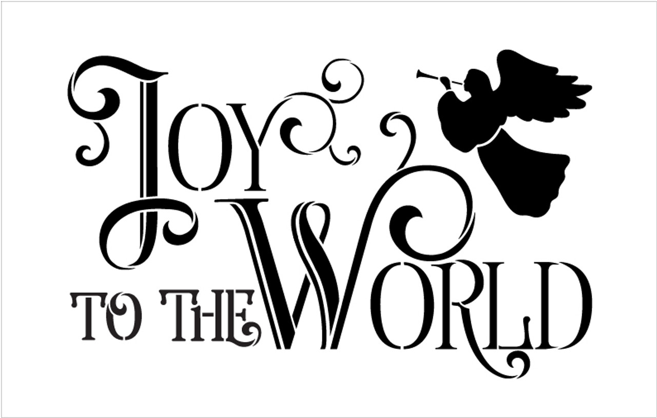Joy To The World - Elegant Vintage Serif - Word Art Stencil - 17" x 11" - STCL1540_3 - by StudioR12