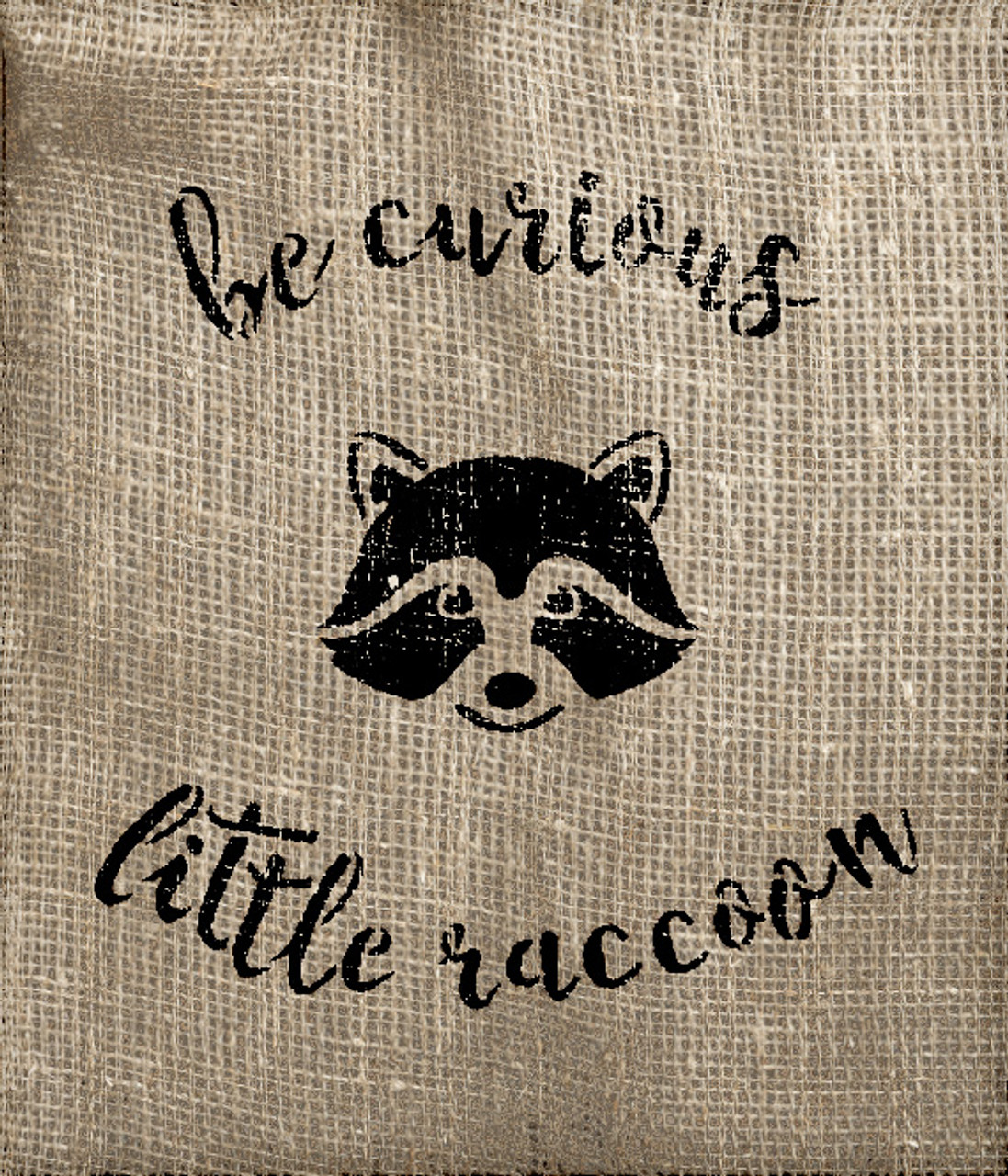 Be Curious Little Raccoon - Curved Hand Script - Word Art Stencil - 6" x 7" - STCL1767_1 - by Studio R12