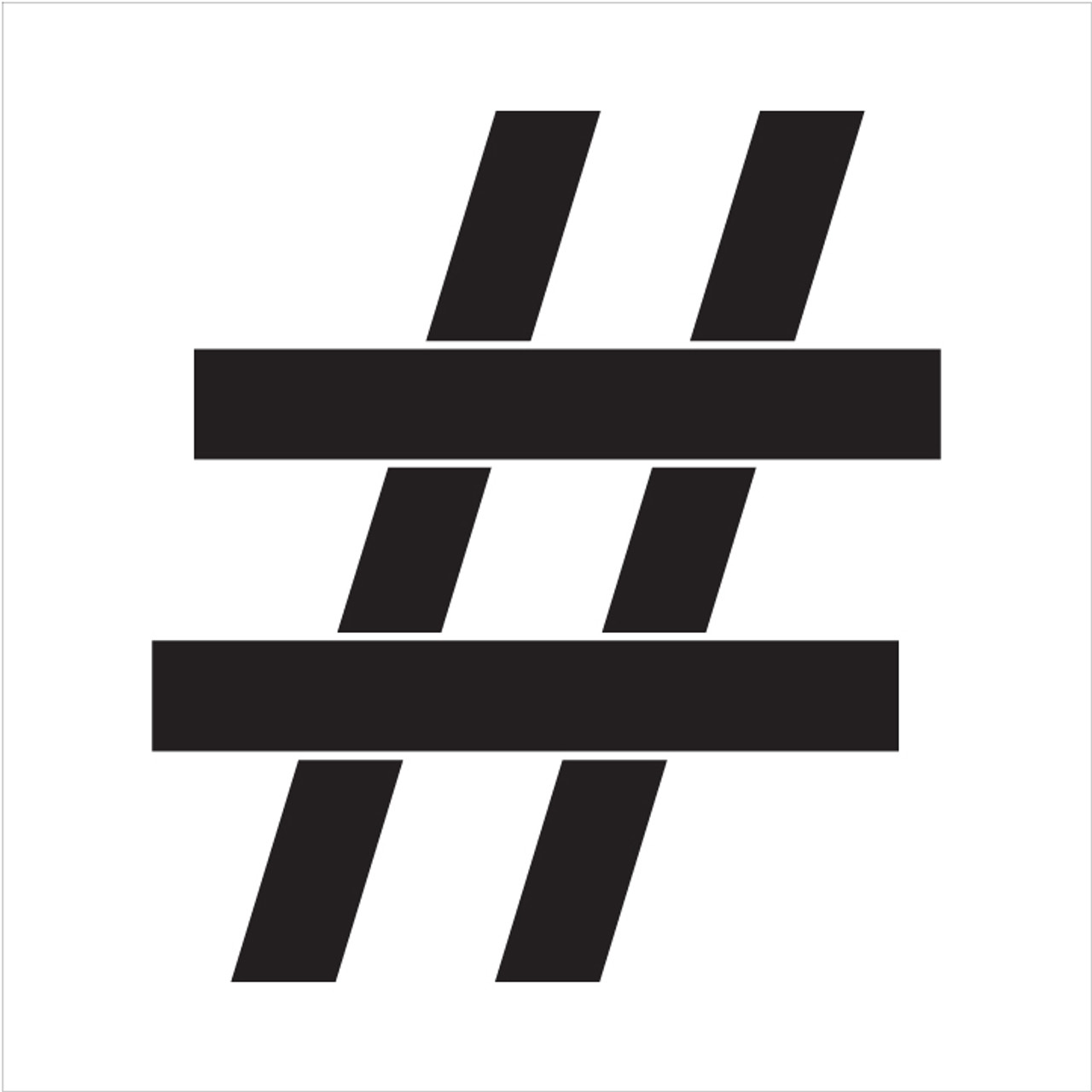 Classic Serif Letter Stencil - Hashtag - 8" - STCL1700_1 - by StudioR12