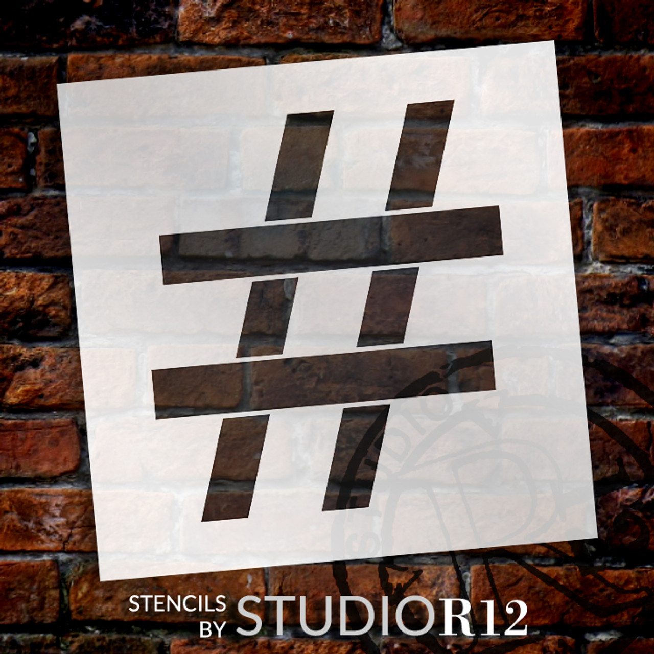 Classic Serif Letter Stencil - Hashtag - 12" - STCL1700_3 - by StudioR12