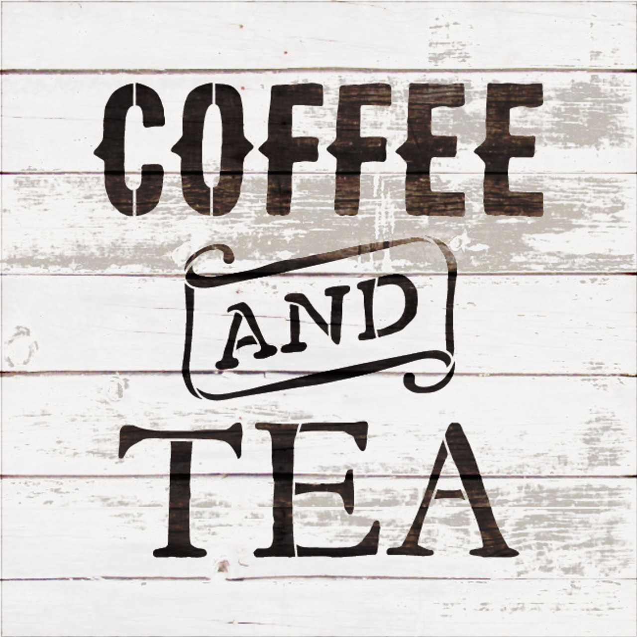 Coffee And Tea - Vintage - Word Stencil - 12" x 12" - STCL1788_2 - by StudioR12