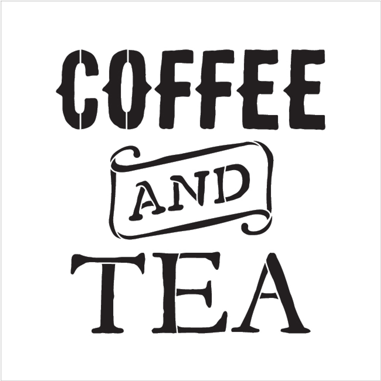 Coffee And Tea - Vintage - Word Stencil - 17" x 18" - STCL1788_4 - by StudioR12